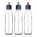 CONSOL SLIMLINE BOTTLE WITH ASSORTED COLOURED STRAW LIDS, 500ML