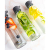 CONSOL SLIMLINE BOTTLE WITH ASSORTED COLOURED STRAW LIDS, 500ML
