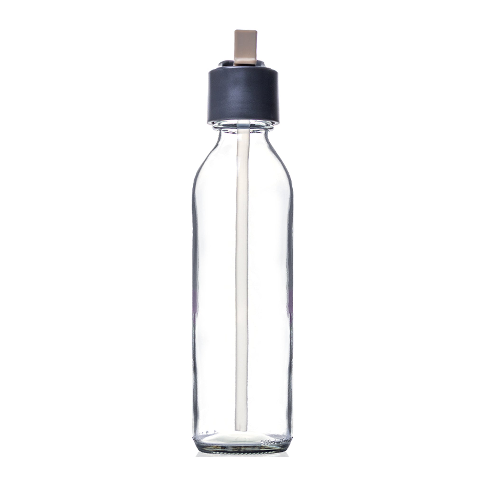 CONSOL SLIMLINE BOTTLE WITH ASSORTED COLOURED STRAW LIDS, 500ML