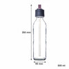 CONSOL SLIMLINE BOTTLE WITH ASSORTED COLOURED STRAW LIDS, 500ML
