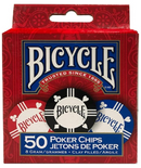 BICYCLE  8 GRM CLAY POKER CHIPS 50PC