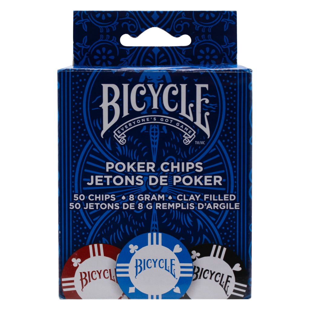 BICYCLE 8 GRM CLAY POKER CHIPS 50PK