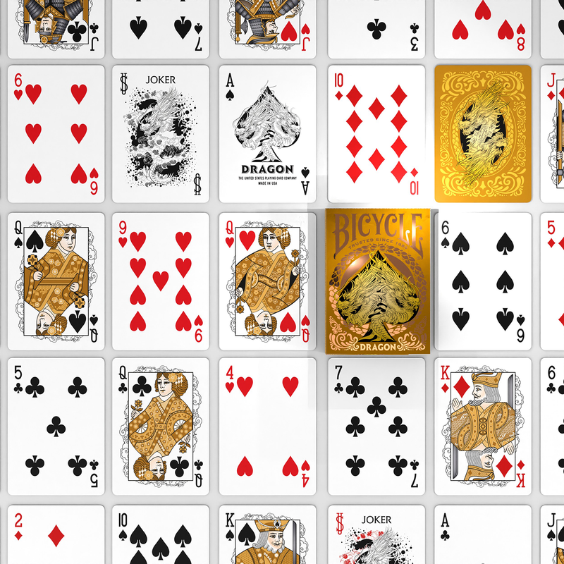 BICYCLE  GOLD DRAGON PLAYING CARDS 1PK