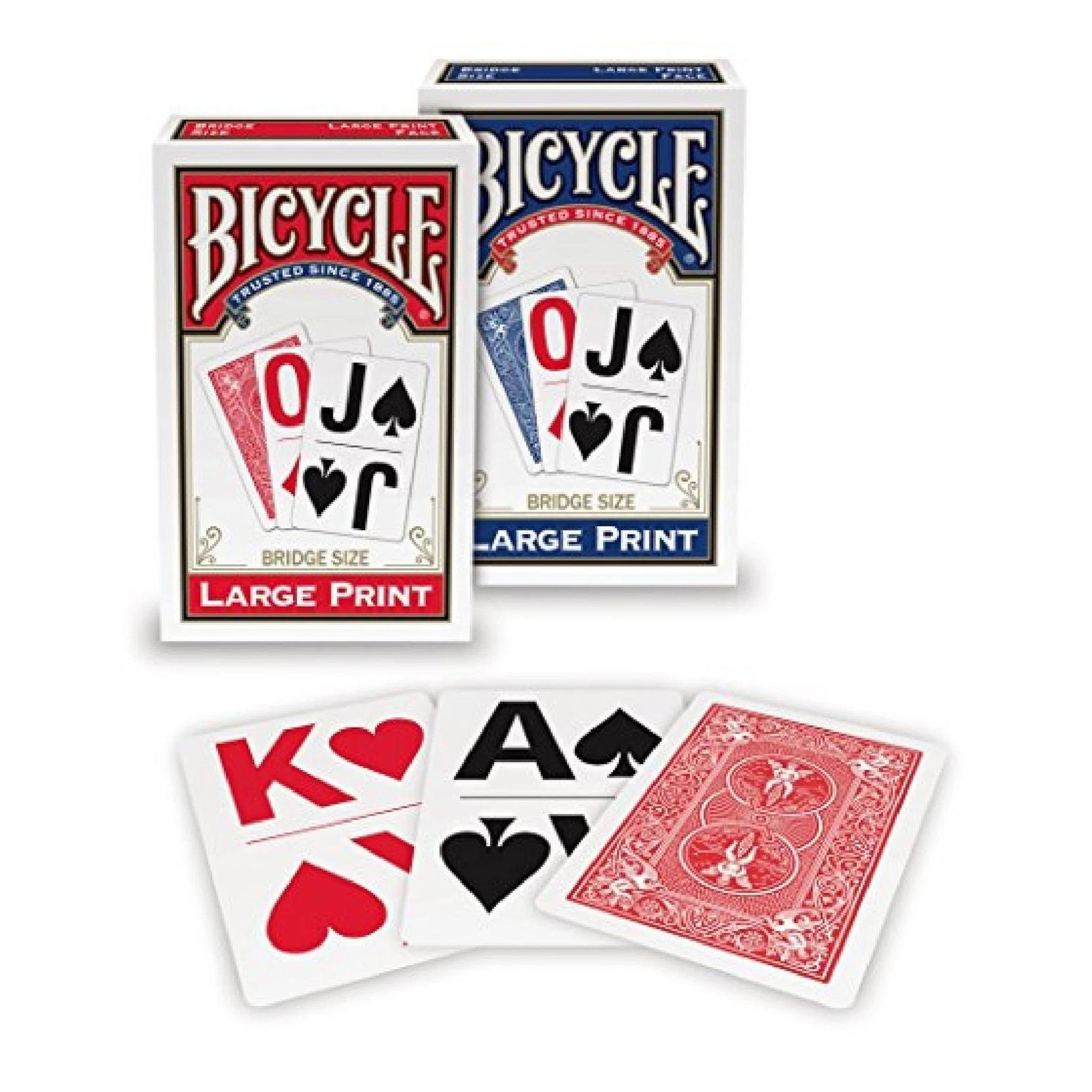 BICYCLE BRIDGE SIZE LARGE PRINT PLAYING CARDS