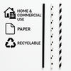BAR BUTLER PAPER STRAWS BLACK & WHITE MIXED PACK 3 PLY 6MM, 60PK