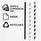 BAR BUTLER PAPER STRAWS BLACK & WHITE MIXED PACK 3 PLY (6MM) 60PCS