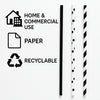 BAR BUTLER PAPER STRAWS BLACK & WHITE MIXED PACK 3 PLY (6MM) 60PCS