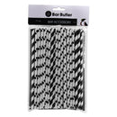 BAR BUTLER PAPER STRAWS BLACK & WHITE MIXED PACK 3 PLY (6MM) 60PCS