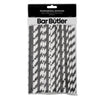 BAR BUTLER PAPER STRAWS BLACK & WHITE MIXED PACK 3 PLY 6MM, 60PK