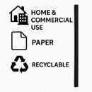BAR BUTLER PAPER STRAWS BLACK 50 X 3 PLY (8MM) WRAPPED + 1 UNWRAPPED, 51 PCS