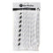 BAR BUTLER PAPER STRAWS BLACK & WHITE CHEVRON 50 X 3 PLY 8MM WRAPPED + 1 UNWRAPPED, 51PCS