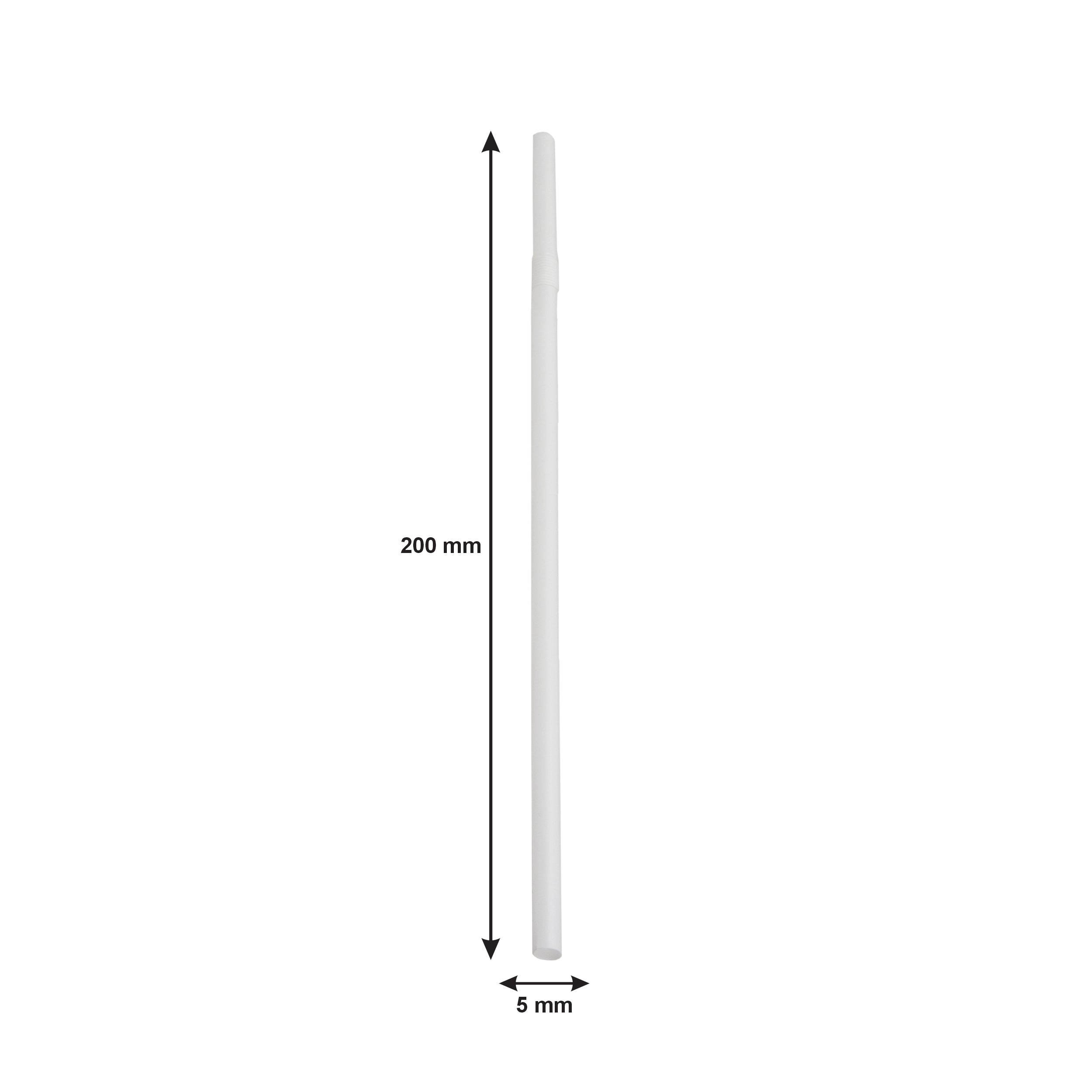 BAR BUTLER WRAPPED WHITE BENDY STRAWS 5MM, 100PK