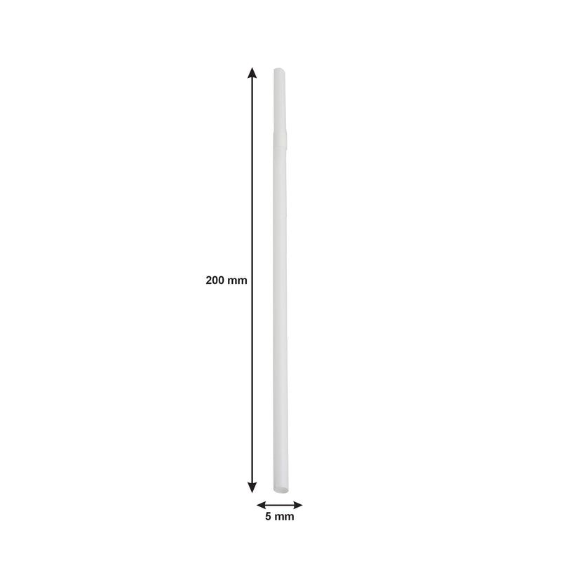 BAR BUTLER STRAWS WHITE WRAPPED, 100 PCS (5MM)
