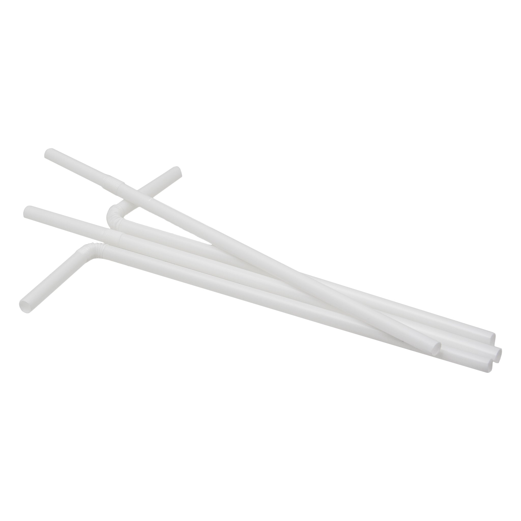 BAR BUTLER WRAPPED WHITE BENDY STRAWS 5MM, 100PK