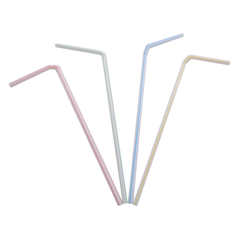 BAR BUTLER STRAWS BENDY CANDY COLOURED, 100 PCS (5MM)