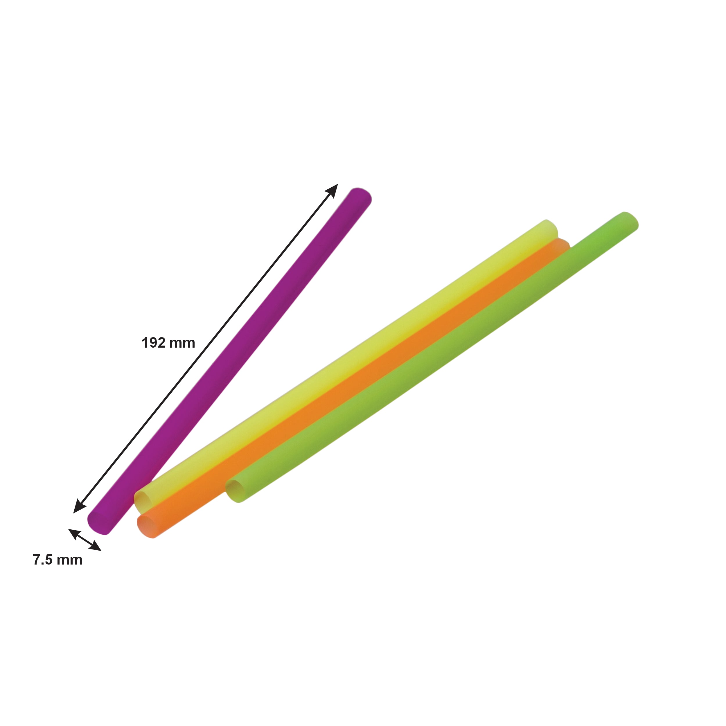 BAR BUTLER COLOURED MILKSHAKE STRAWS 100PK, 7.5MM