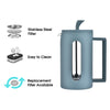 REGENT MILANO COFFEE PLUNGER WITH GREY PLASTIC FRAME 6 CUP, 600ML