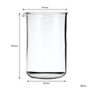 REGENT COFFEE PLUNGER REPLACEMENT GLASS BOROSILICATE, (90MM DIA) FOR 21831