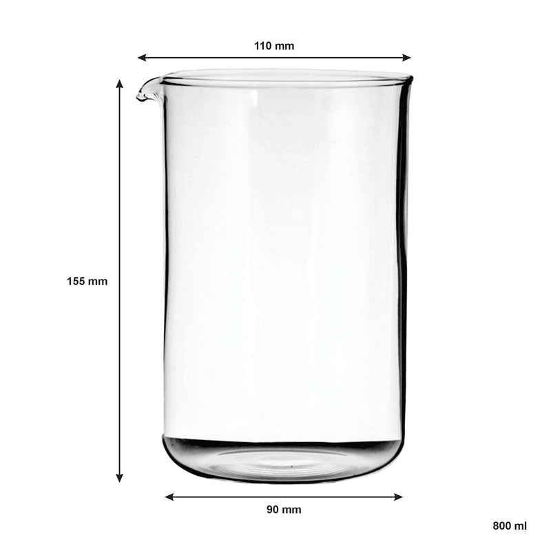 REGENT COFFEE PLUNGER REPLACEMENT GLASS BOROSILICATE, (90MM DIA) FOR 21831