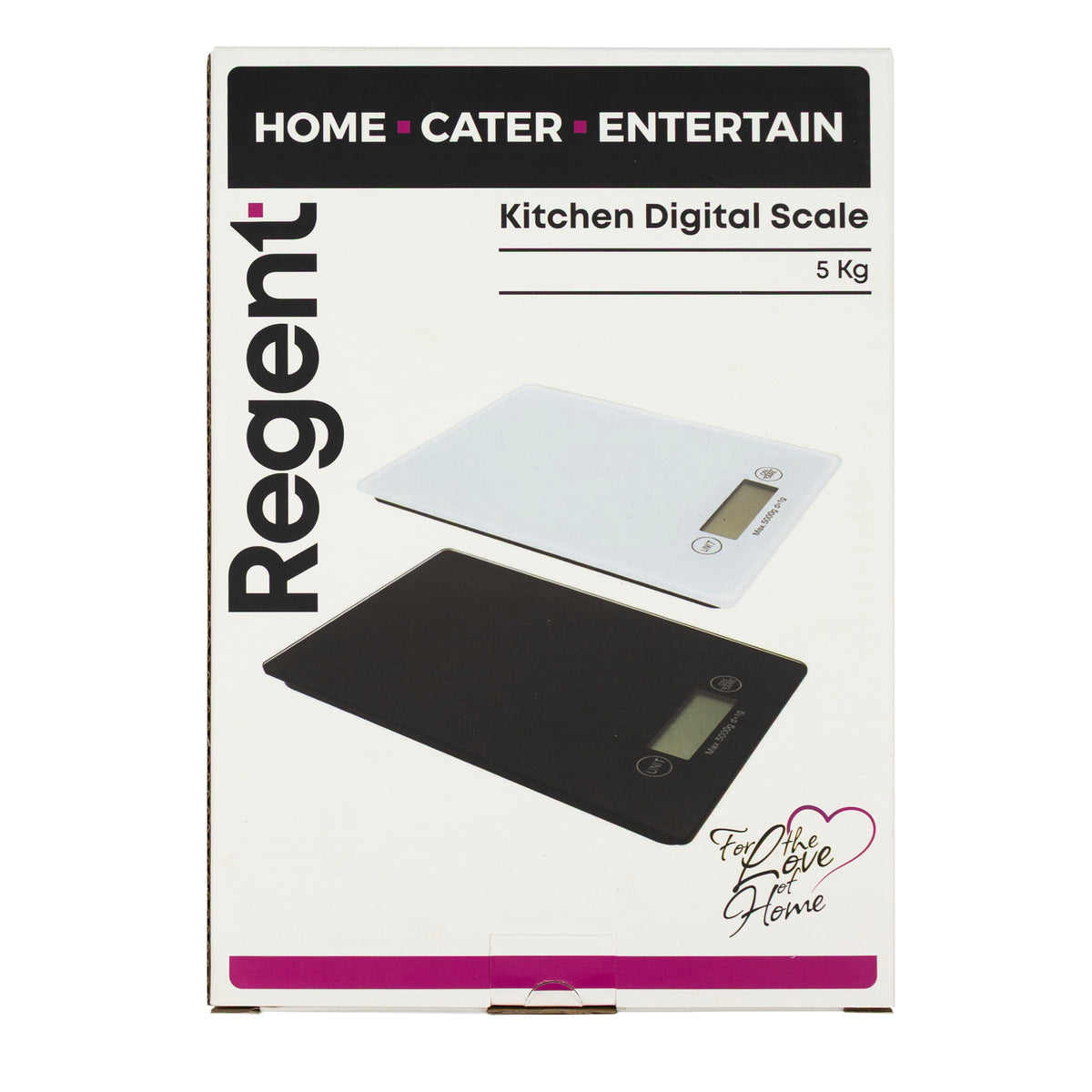 REGENT KITCHEN DIGITAL PLATFORM SCALE MIXED BLACK/WHITE EACH, 5KG