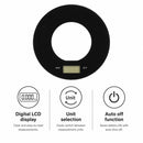 REGENT KITCHEN DIGITAL ROUND GLASS SCALE BLACK WITH CLEAR CENTRE, 5KG