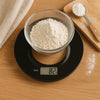 REGENT KITCHEN DIGITAL ROUND GLASS SCALE BLACK WITH CLEAR CENTRE, 5KG (200MM DIAX20MM)