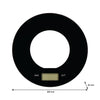 REGENT KITCHEN DIGITAL ROUND GLASS SCALE BLACK WITH CLEAR CENTRE, 5KG (200MM DIAX20MM)
