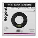 REGENT KITCHEN DIGITAL ROUND GLASS SCALE BLACK WITH CLEAR CENTRE, 5KG