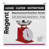 REGENT KITCHEN SCALE MECHANICAL RED WITH ST STEEL BOWL, 10KG