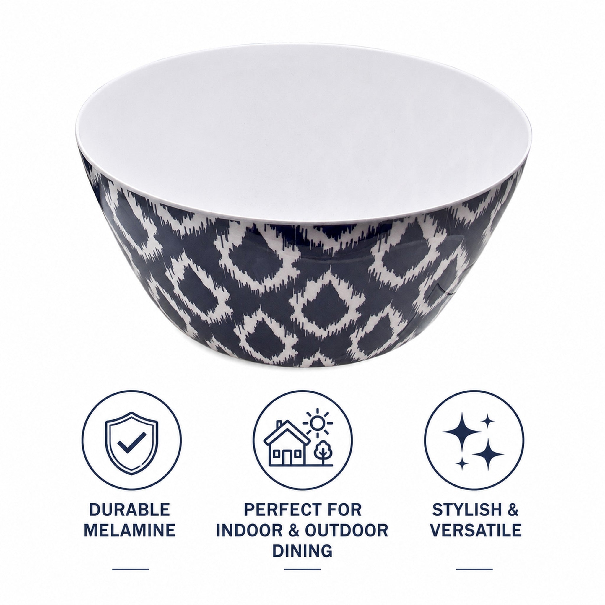 MELAMINE SALAD BOWL NAVY WILD, 3L