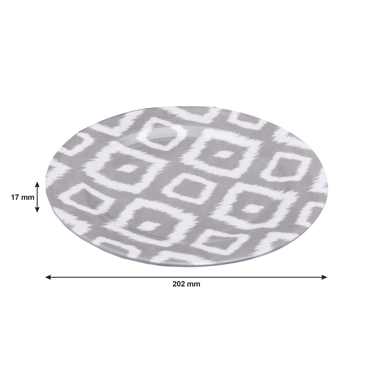 MELAMINE SIDE PLATE GREY WILD, 202MM DIA