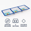 MELAMINE 3 SECTION TRAY BLUE MOROCCAN MANDALA, 342X120MM