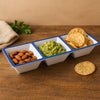 MELAMINE 3 SECTION TRAY BLUE MOROCCAN MANDALA, 342X120MM