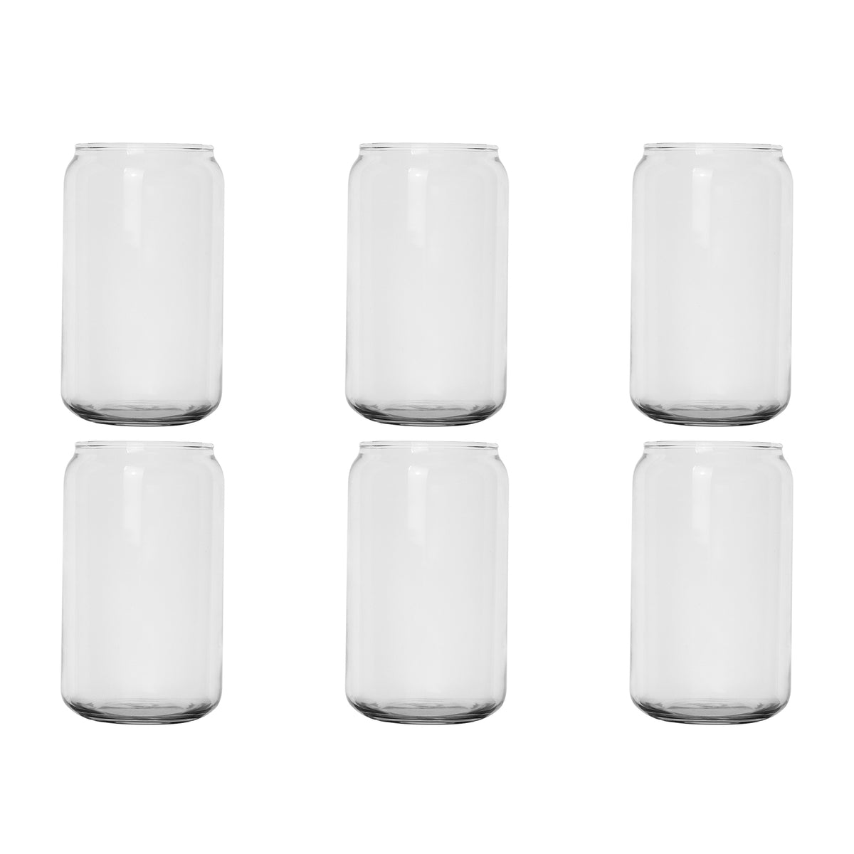 REGENT CAN SHAPE GLASS TUMBLERS 6PK, 400ML
