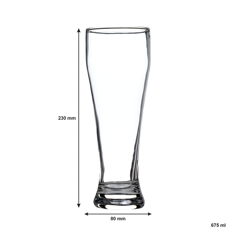 REGENT TALL PILSNER GLASS 4 PACK, (675ML)