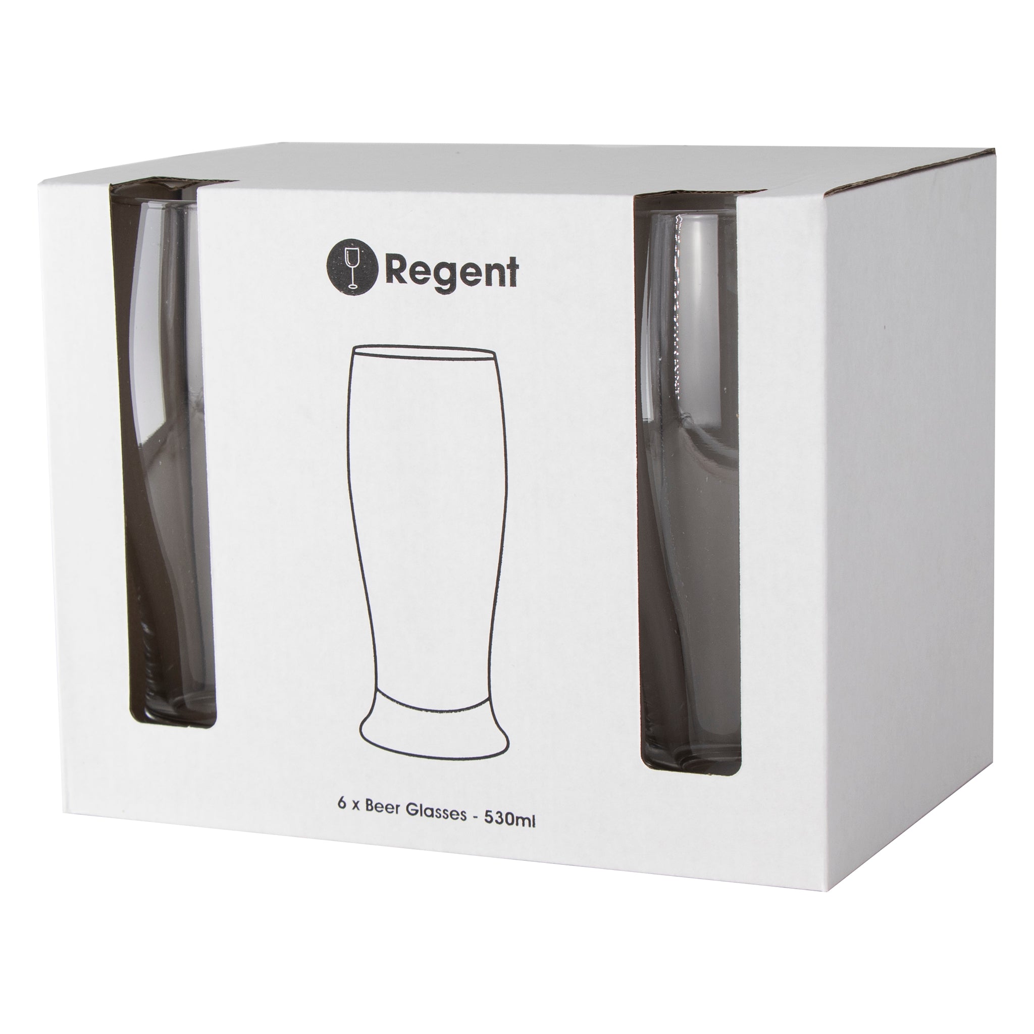 REGENT BEER GLASSES 6PK, 530ML