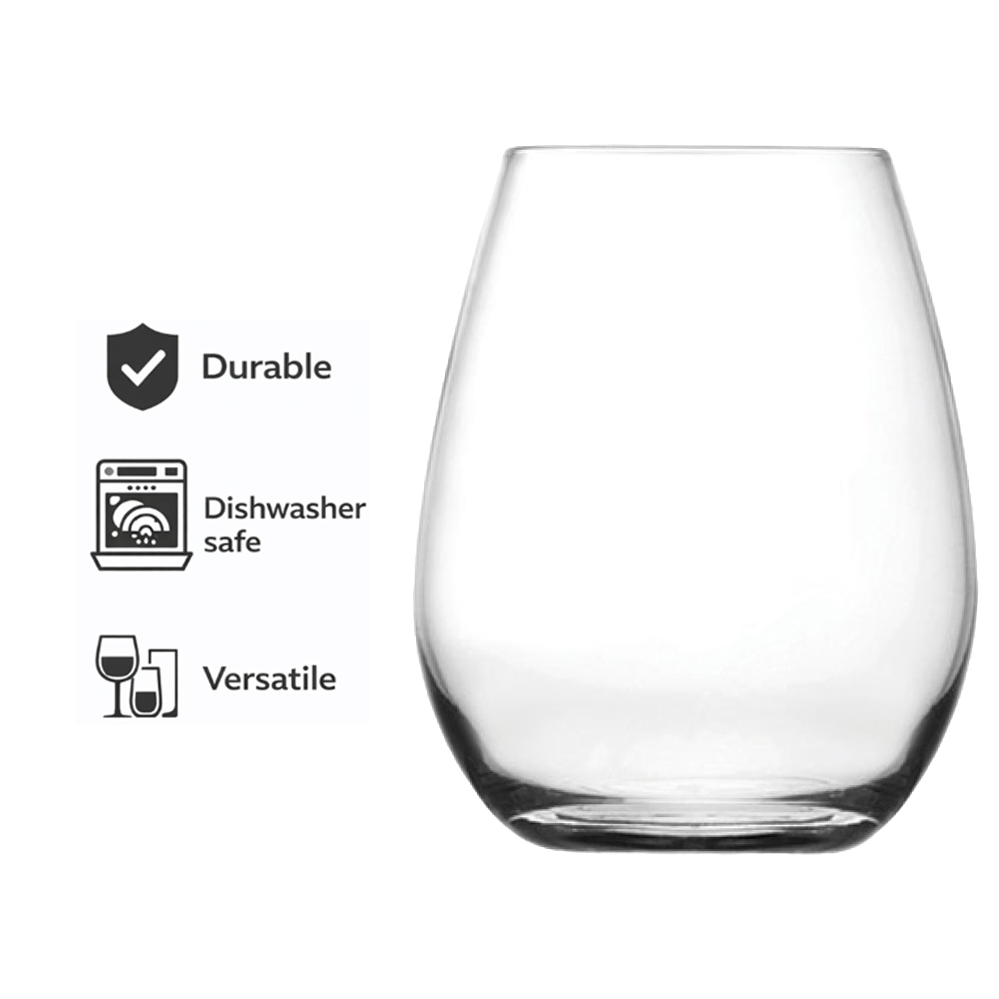 REGENT STEMLESS GLASS TUMBLERS 6PK, 350ML