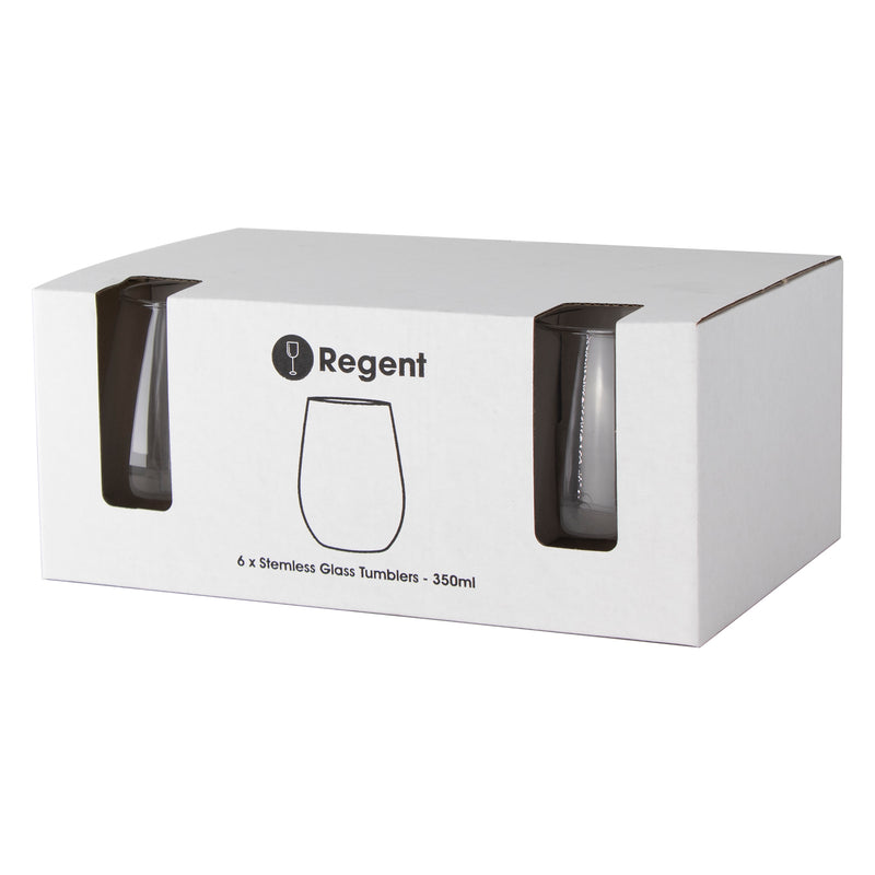 REGENT STEMLESS GLASS TUMBLER 6 PACK, (350ML)