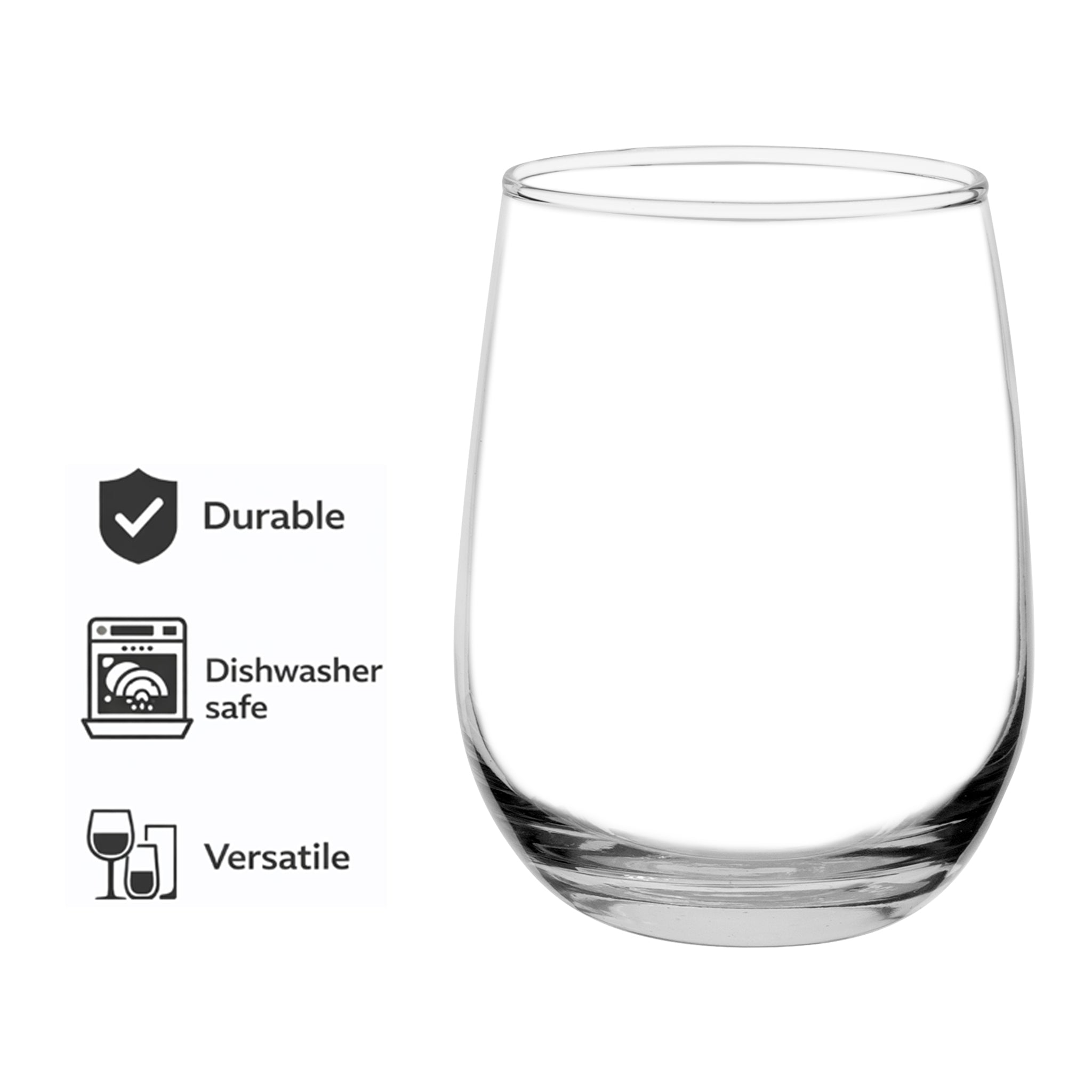REGENT STEMLESS GLASS TUMBLERS 6PK, 500ML