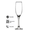 REGENT STEMMED CHAMPAGNE FLUTE GLASS 6PK, 190ML