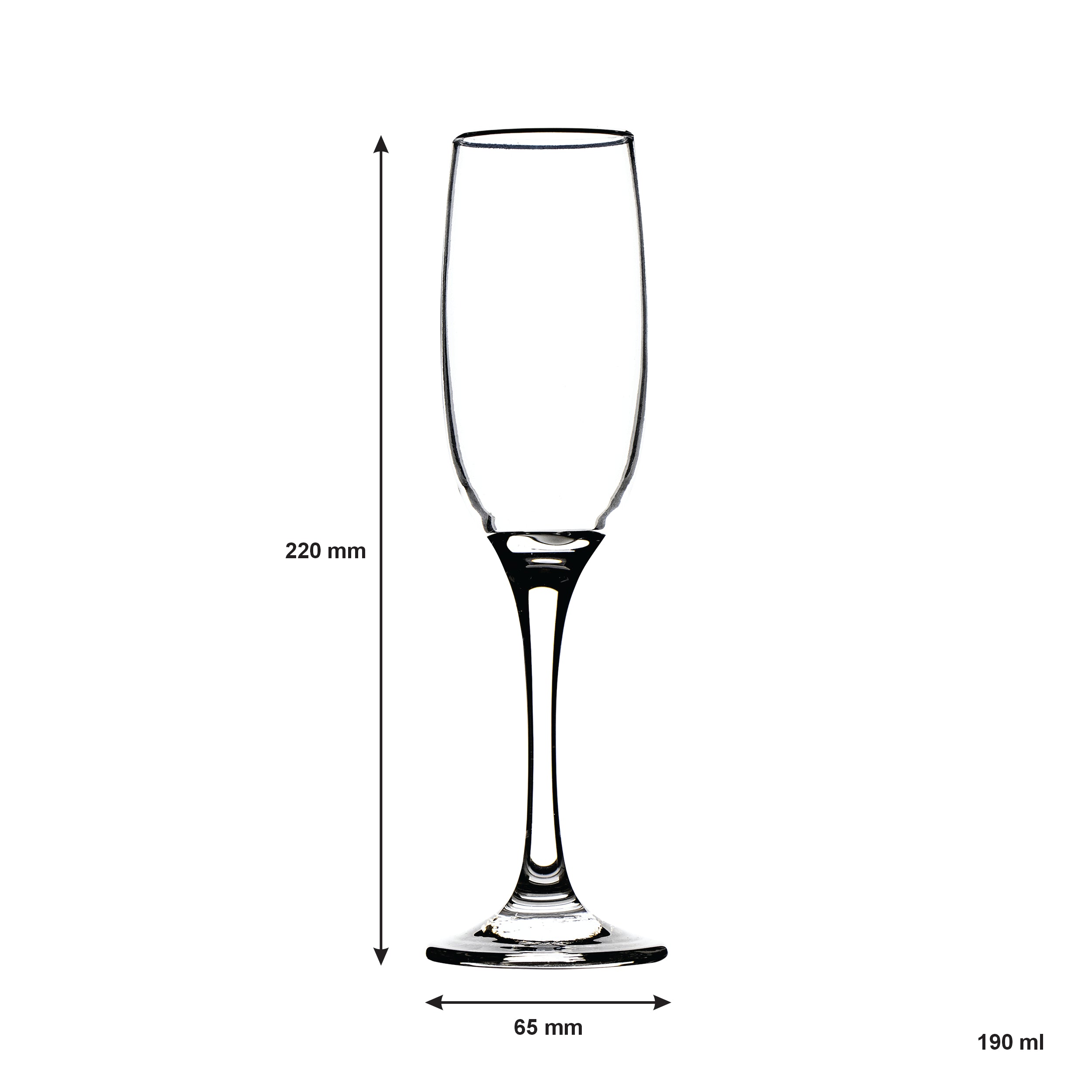 REGENT STEMMED CHAMPAGNE FLUTE GLASSES 6PK, 190ML