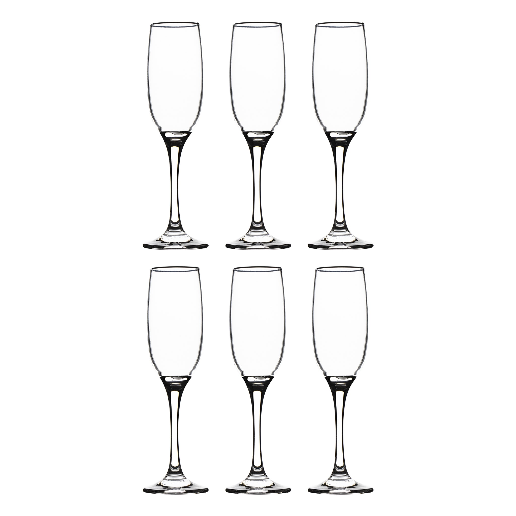 REGENT STEMMED CHAMPAGNE FLUTE GLASSES 6PK, 190ML