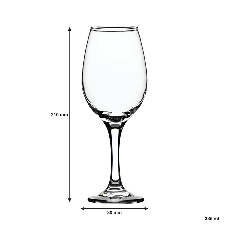 REGENT STEMMED WHITE WINE GLASS 6 PACK, (385ML)
