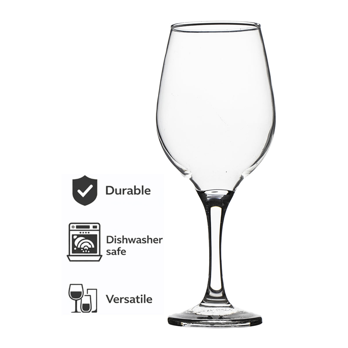 REGENT STEMMED RED WINE GLASSES 6PK, 490ML