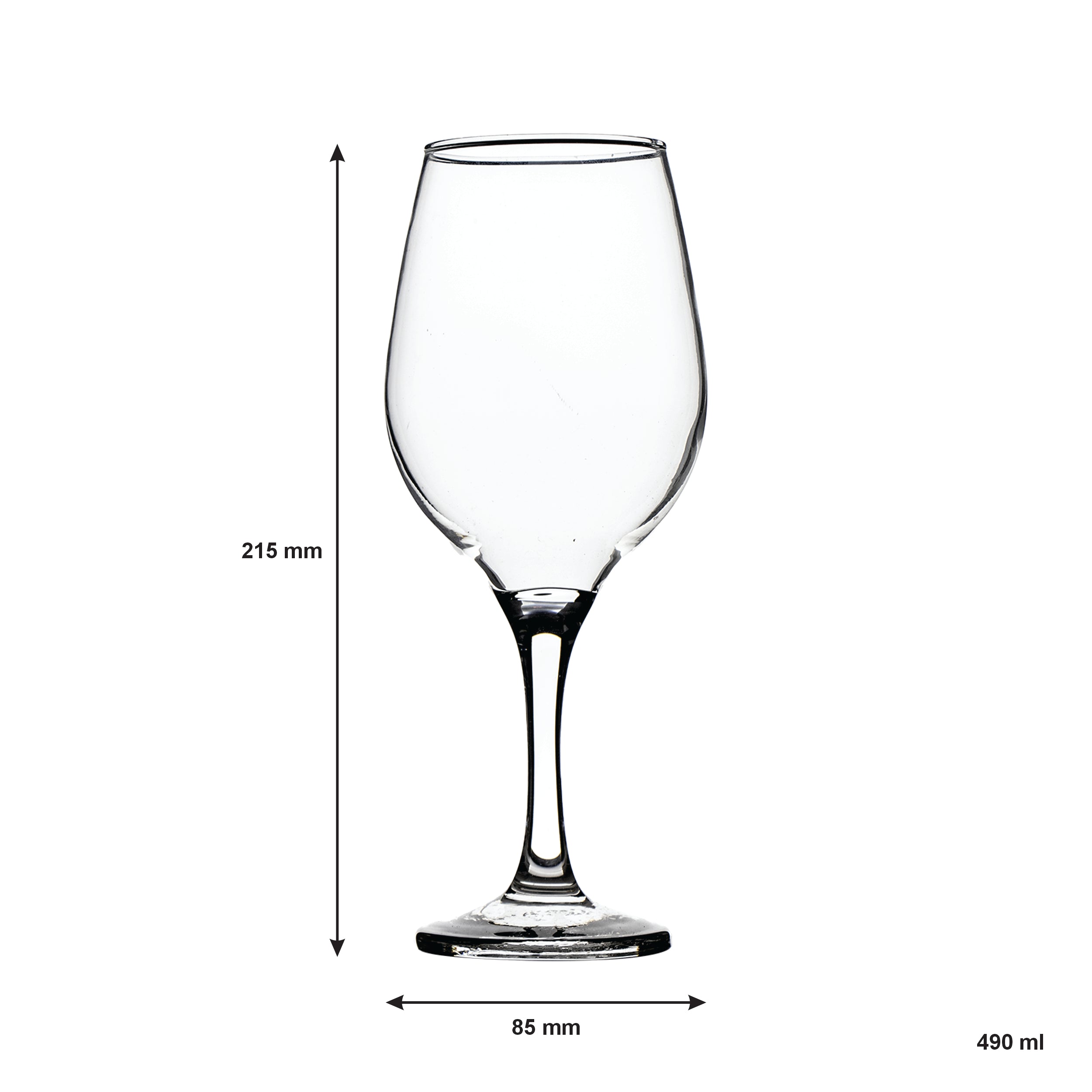 REGENT STEMMED RED WINE GLASSES 6PK, 490ML