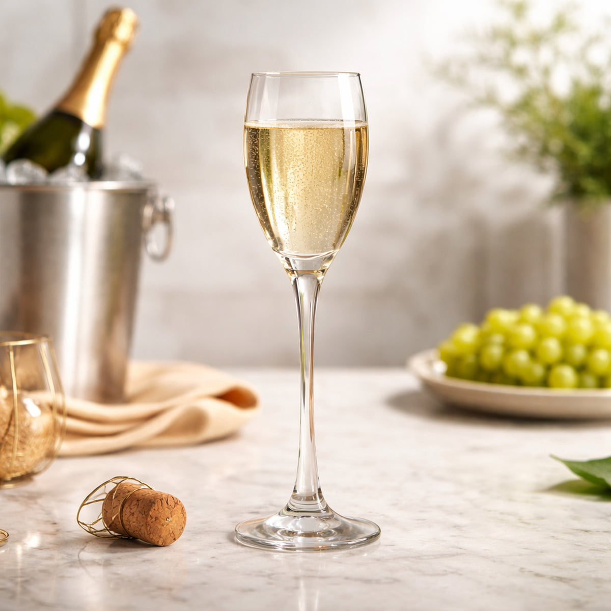 REGENT PARIS STEMMED FLUTE GLASS 4PK, 190ML