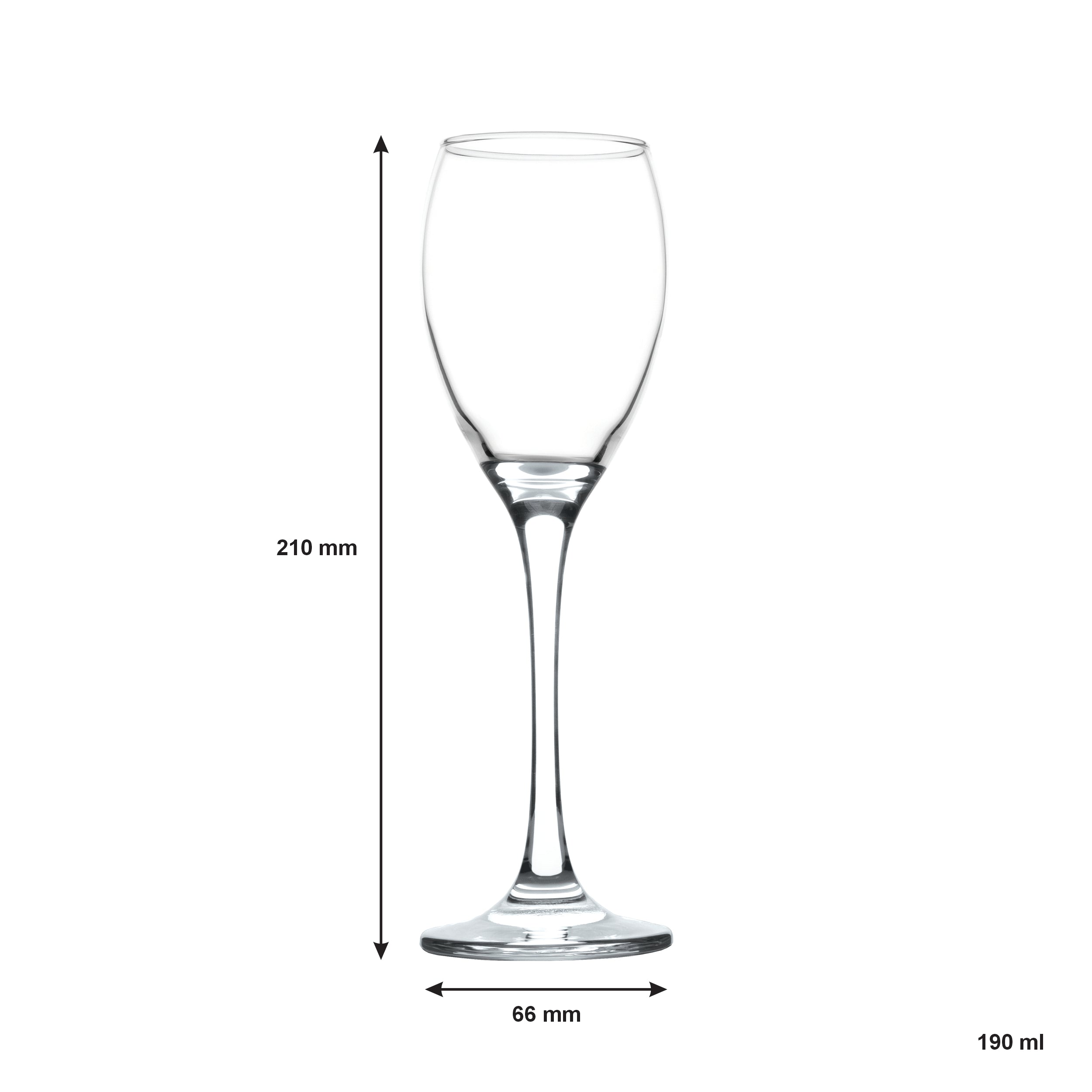 REGENT PARIS STEMMED FLUTE GLASS 4PK, 190ML