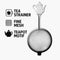 REGENT TEA STRAINER WITH TEAPOT MOTIF STAINLESS STEEL,