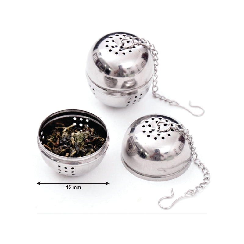 REGENT TEA BALL INFUSER WITH CHAIN STAINLESS STEEL, (45MM DIA)