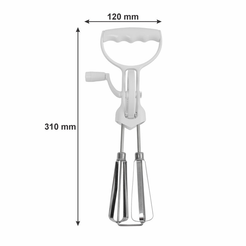 REGENT EGG BEATER WHITE ABS PLASTIC AND STAINLESS STEEL, 310MM